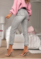 Nohavice džínosové z paskiem Not Even Close sivé