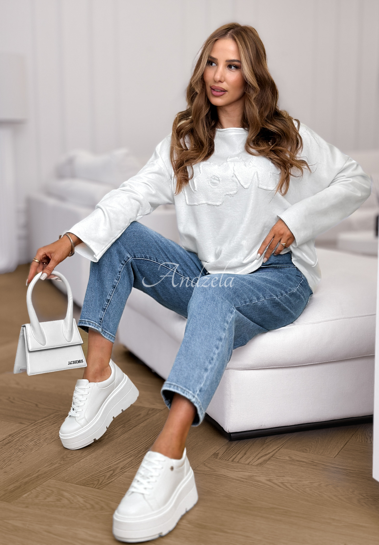 Bavlnená blúzka s nápisom Flowers &amp; Love Biela