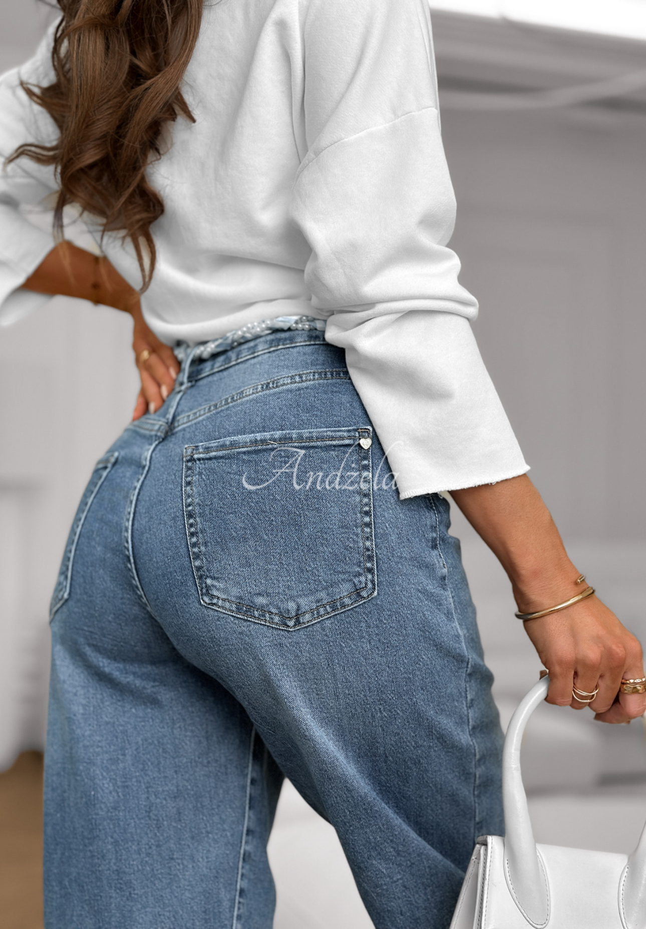 Džínsy balloon fit Not Follow modré