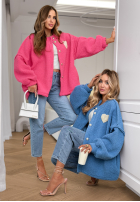 Krátka Bunda sherpa kożuszek April Feels modrá