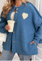 Krátka Bunda sherpa kożuszek April Feels modrá