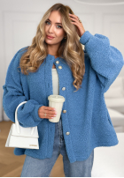 Krátka Bunda sherpa kożuszek April Feels modrá