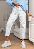 Nohavice džínosové z paskiem Know Nothing biele
