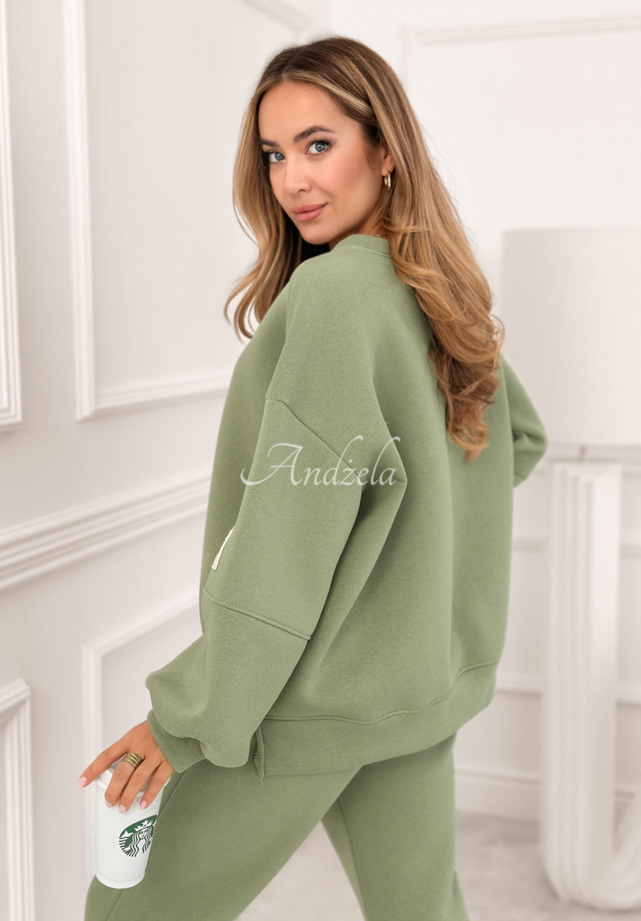 Bavlnená tepláková súprava Fits Me Perfectly šalviové