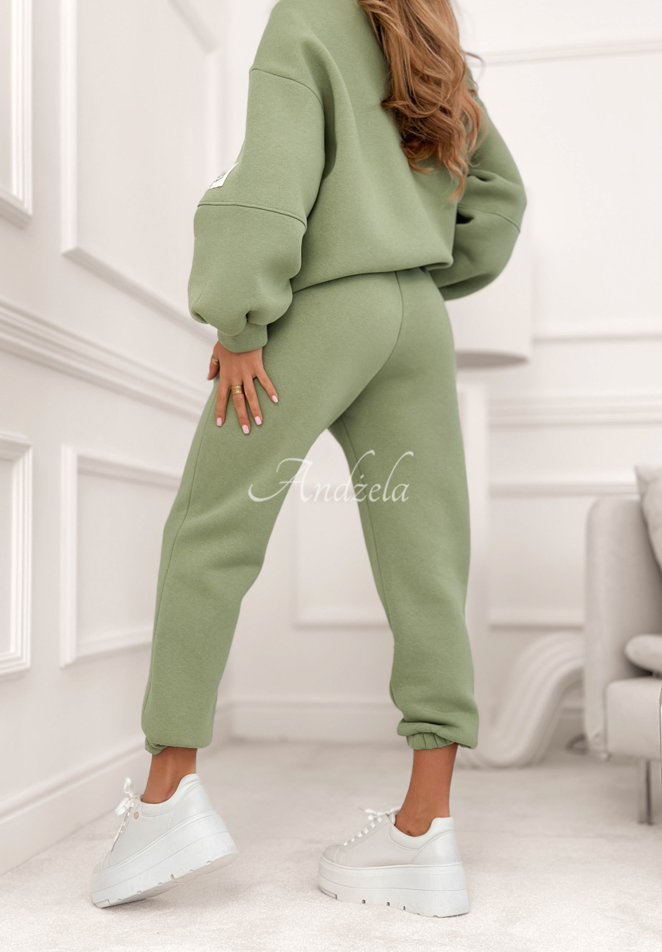 Bavlnená tepláková súprava Fits Me Perfectly šalviové