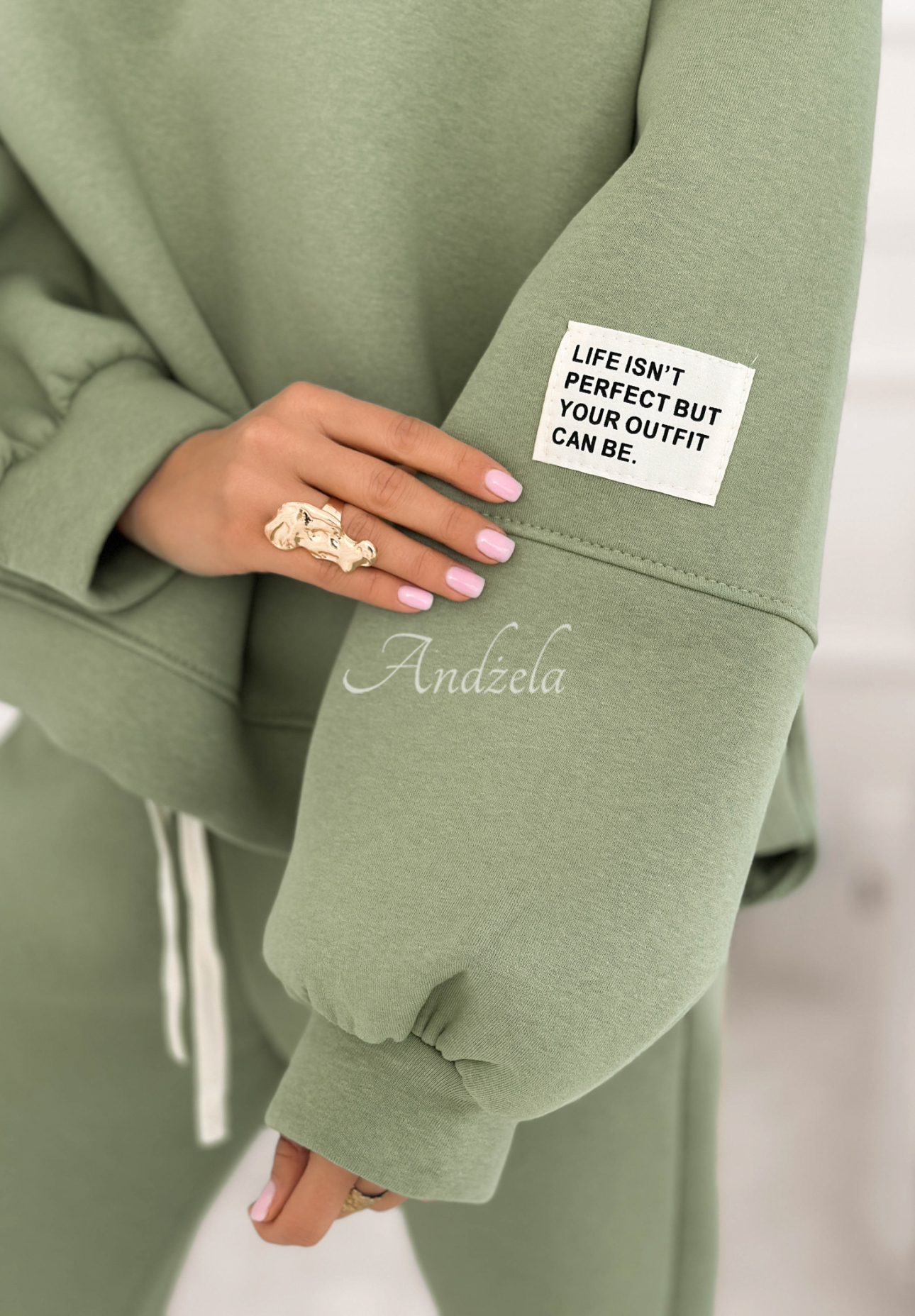 Bavlnená tepláková súprava Fits Me Perfectly šalviové