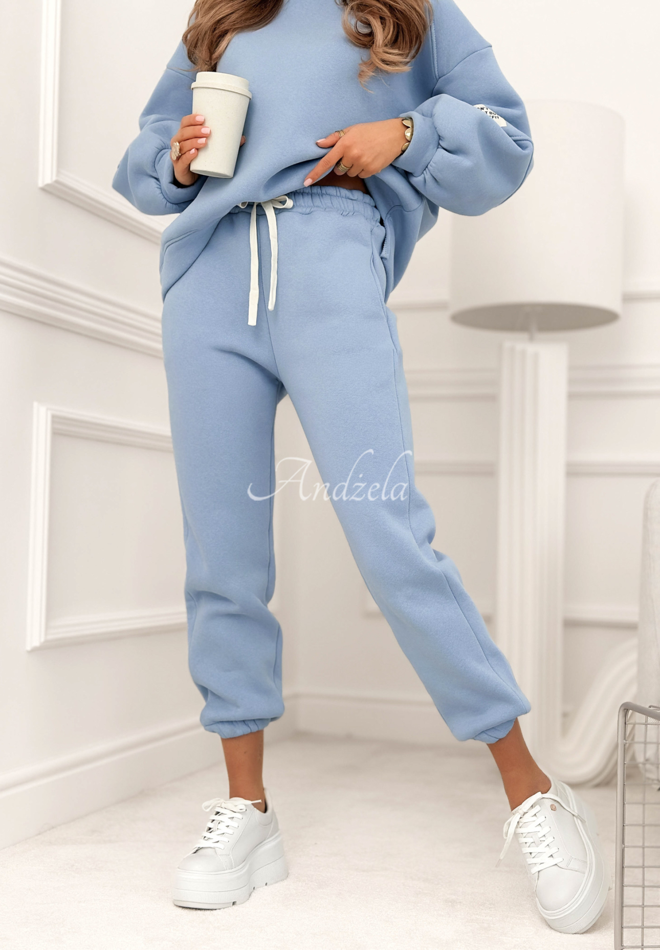 Bavlnená tepláková súprava Fits Me Perfectly blankytný