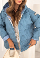 Krátka Prešívaná Bunda s kapucňou Springtime Starts blankytná