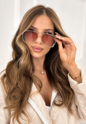 Slnečn&eacute; okuliare Saw It Twice zlat&eacute;