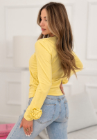 Bawełniana Blúzka z różami Come With Me žltá