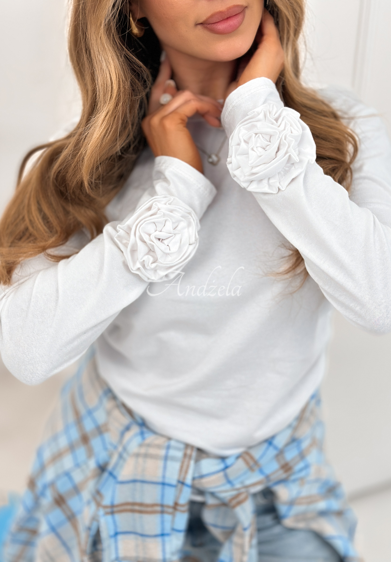 Bavlnená blúzka s ružami Come With Me Biela