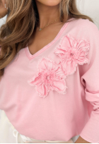 Blúzka z kwiatami Me And My Flowers púdrovo ružová