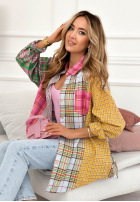 Košeľa w kratę Little Rock żółto-ružová
