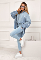 džínsová Košeľa w serduszka Sweet Little Hearts svetlomodrá