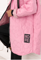 Długa Prešívaná Bunda s kapucňou For The Season ružová