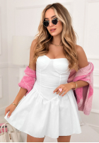 Rozkloszowana Šaty mini na ramiączkach Salty But Sweet Biela