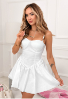 Rozkloszowana Šaty mini na ramiączkach Salty But Sweet Biela