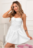 Rozkloszowana Šaty mini na ramiączkach Salty But Sweet Biela