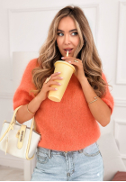 Miękki moherowy sweterek One More Hug oranžový