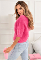 Miękki moherowy sweterek One More Hug fuchsiový