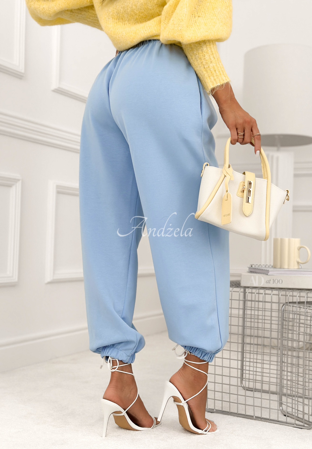 Viskózové nohavice s manžetami What You Wanted blankytné