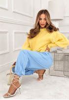 látkové Nohavice ze ściągaczami What You Wanted blankytné