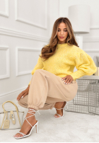 látkové Nohavice ze ściągaczami What You Wanted béžové