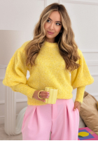 Miękki Sveter z bufkami Colorful Clouds žltá