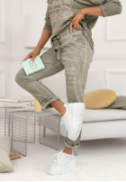 látkové Nohavice z cekinami Perfectly Imperfect sivé