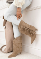 semiošové Členkové Topánky na szpilce z frędzlami With Every Step béžové