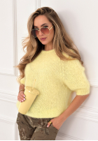 Mäkký mohérový sveter One More Hug banánový