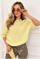 Mäkký mohérový sveter One More Hug banánový