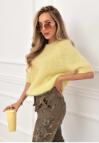 Mäkký mohérový sveter One More Hug banánový