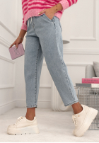 Nohavice džínosové z gumką pasu Don’t Even Ask modré