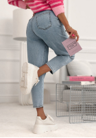 Nohavice džínosové z gumką pasu Don’t Even Ask modré