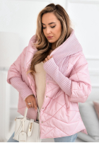 Bunda oversize s kapucňou Sancha jasnoróżowa