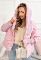 Bunda oversize s kapucňou Sancha jasnoróżowa
