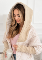 Bunda oversize s kapucňou Sancha svetlo béžový