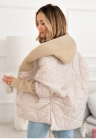 Bunda oversize s kapucňou Sancha svetlo béžový