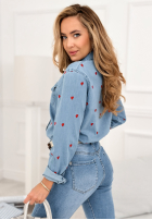 Košeľa z serduszkami Holding My Heart modrá