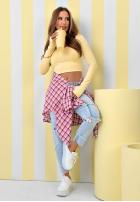 Krátka Blúzka longsleeve New Outfits žltá