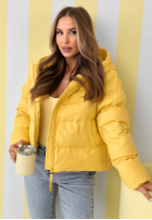 Prešívaná Bunda s kapucňou Must Believe žltá