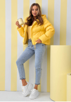 Prešívaná Bunda s kapucňou Must Believe žltá