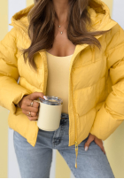 Prešívaná Bunda s kapucňou Must Believe žltá