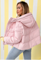 Prešívaná Bunda s kapucňou Must Believe púdrovo ružová