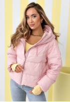 Prešívaná Bunda s kapucňou Must Believe púdrovo ružová