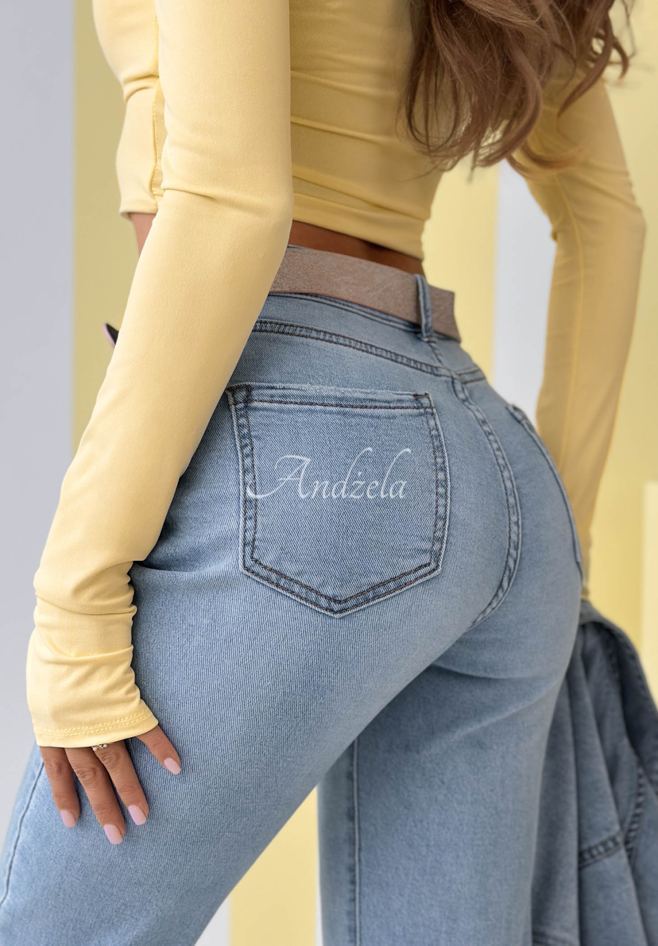 Džínsy mom fit Break the Silence svetlomodré