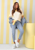 Miękki Sveter w cytrynki Lemon Touch ecru