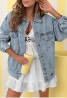 Krátka Bunda džínsová Never Again modrá