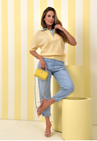 Sveter z koszulową wstawką Spring Wind žltá